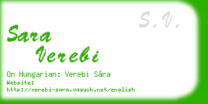 sara verebi business card