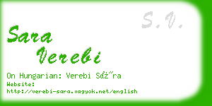 sara verebi business card